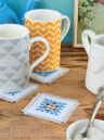 Hardanger embroidery coasters