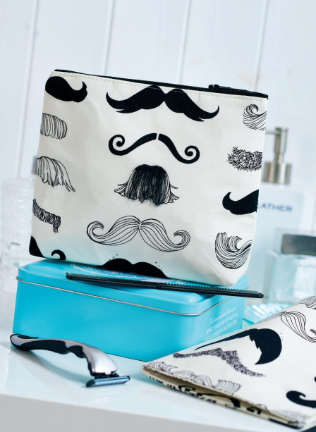 Moustache Printed Toiletry Set