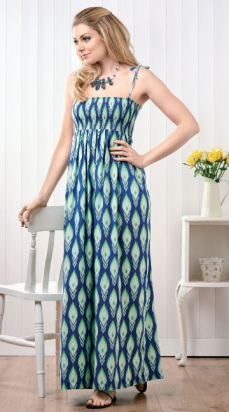 Shirred maxi dress