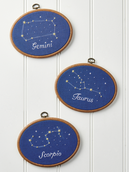 Astrology Embroidery Hoops Sewing Pattern