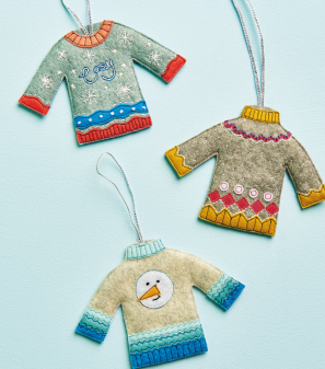 Felt Christmas Jumper Decorations Sewing Pattern