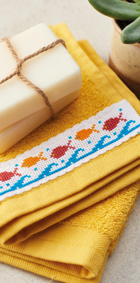 Nautical Bathroom Embroidery Towel Set Pattern