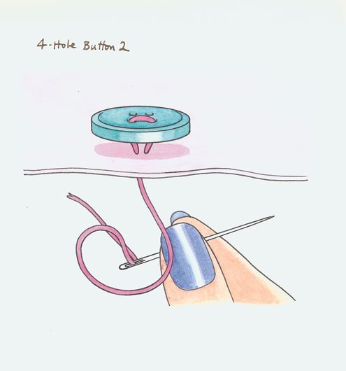 How to sew a four hole button