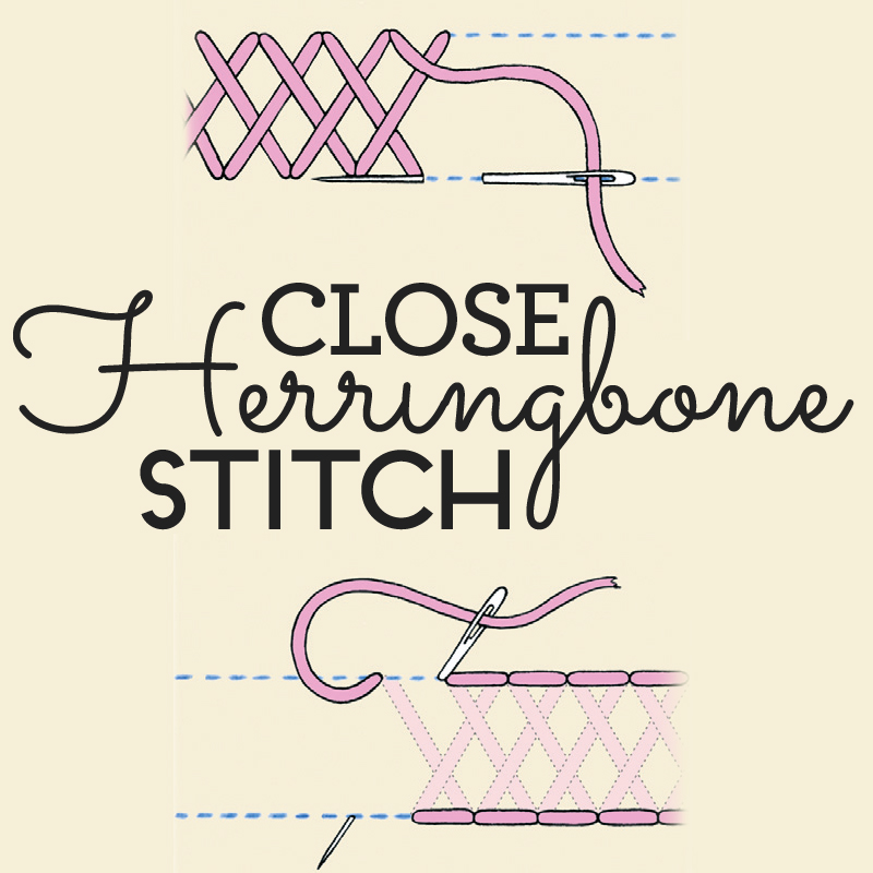 How to sew close herringbone stitch